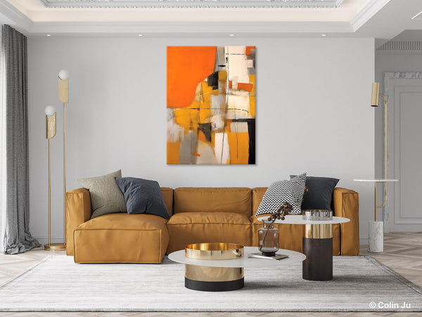 Large Paintings for Bedroom, Yellow Abstract Art Paintings, Large Contemporary Wall Art, Hand Painted Canvas Art, Original Modern Painting-LargePaintingArt.com