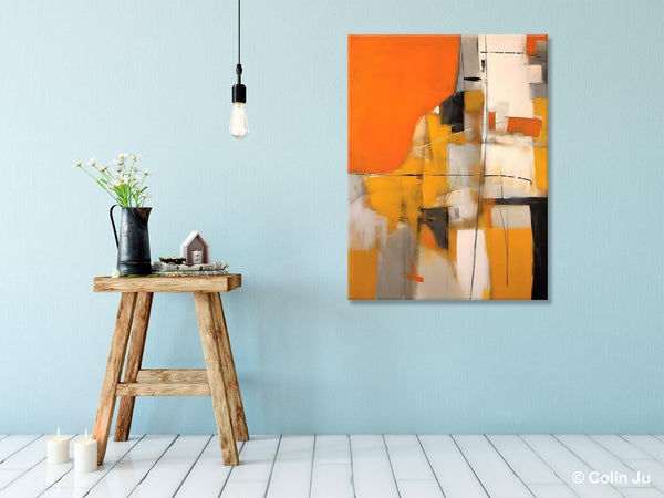 Large Paintings for Bedroom, Yellow Abstract Art Paintings, Large Contemporary Wall Art, Hand Painted Canvas Art, Original Modern Painting-LargePaintingArt.com