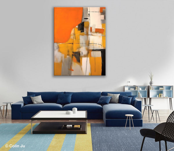 Large Paintings for Bedroom, Yellow Abstract Art Paintings, Large Contemporary Wall Art, Hand Painted Canvas Art, Original Modern Painting-LargePaintingArt.com