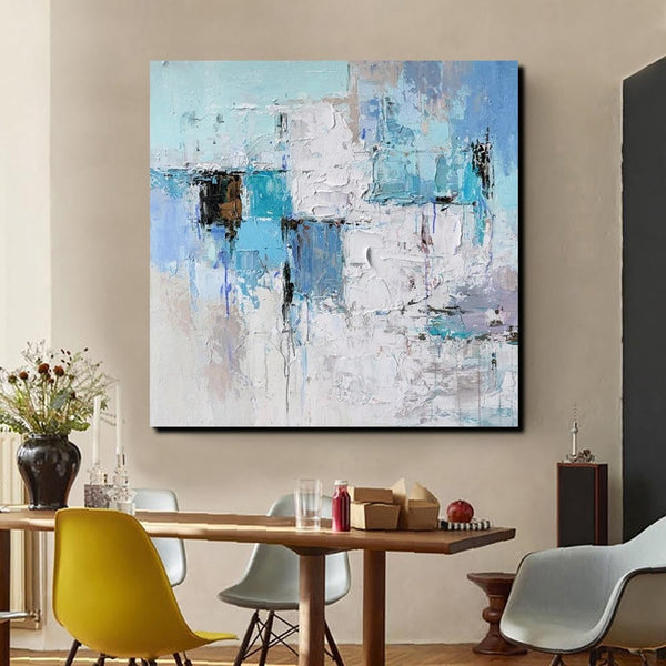 Simple Modern Paintings, Bedroom Abstract Paintings, Blue Abstract Contemporary Art, Acrylic Painting on Canvas, Hand Painted Canvas Art-LargePaintingArt.com