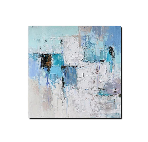 Simple Modern Paintings, Bedroom Abstract Paintings, Blue Abstract Contemporary Art, Acrylic Painting on Canvas, Hand Painted Canvas Art-LargePaintingArt.com