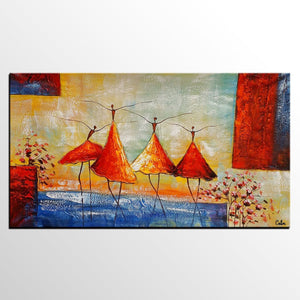 Simple Abstract Painting, Ballet Dancer Painting, Buy Wall Art Online, Modern Acrylic Painting, Bedroom Wall Art Painting-LargePaintingArt.com
