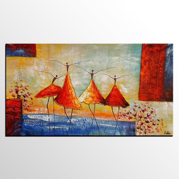 Simple Abstract Painting, Ballet Dancer Painting, Buy Wall Art Online, Modern Acrylic Painting, Bedroom Wall Art Painting-LargePaintingArt.com