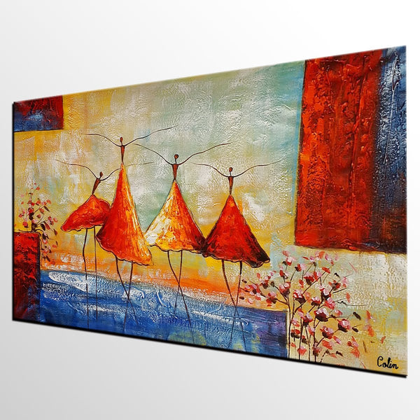 Simple Abstract Painting, Ballet Dancer Painting, Buy Wall Art Online, Modern Acrylic Painting, Bedroom Wall Art Painting-LargePaintingArt.com