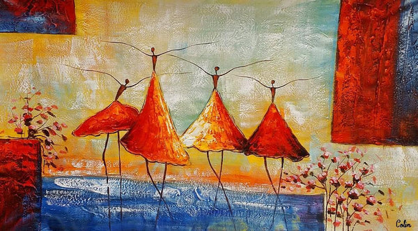 Simple Abstract Painting, Ballet Dancer Painting, Buy Wall Art Online, Modern Acrylic Painting, Bedroom Wall Art Painting-LargePaintingArt.com