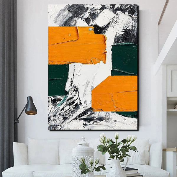 Simple Canvas Art, Yellow Modern Abstract Painting, Living Room Wall Art Ideas, Buy Art Online, Heavy Texture Art, Large Canvas Paintings-LargePaintingArt.com
