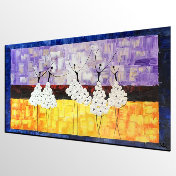 Simple Modern Art, Canvas Painting for Sale, Ballet Dancer Painting, Original Artwork, Paintings for Bedroom, Buy Art Online-LargePaintingArt.com