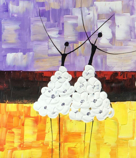 Simple Modern Art, Canvas Painting for Sale, Ballet Dancer Painting, Original Artwork, Paintings for Bedroom, Buy Art Online-LargePaintingArt.com
