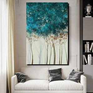 Tree Paintings, Simple Modern Art, Dining Room Wall Art Ideas, Buy Canvas Art Online, Simple Abstract Art, Large Acrylic Painting on Canvas-LargePaintingArt.com