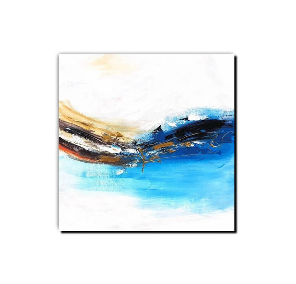 Simple Abstract Paintings, Bedroom Modern Paintings, Modern Contemporary Art, Acrylic Painting on Canvas, Blue Canvas Painting-LargePaintingArt.com