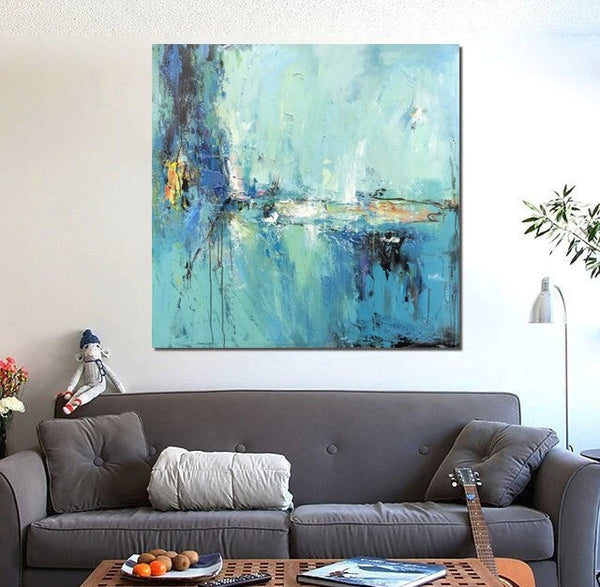 Modern Acrylic Canvas Painting, Heavy Texture Paintings, Palette Knife Paniting, Acrylic Painting on Canvas, Oversized Wall Art Painting for Sale-LargePaintingArt.com