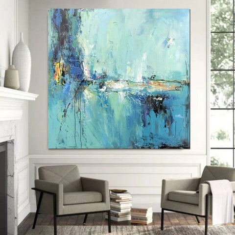 Modern Acrylic Canvas Painting, Heavy Texture Paintings, Palette Knife Paniting, Acrylic Painting on Canvas, Oversized Wall Art Painting for Sale-LargePaintingArt.com