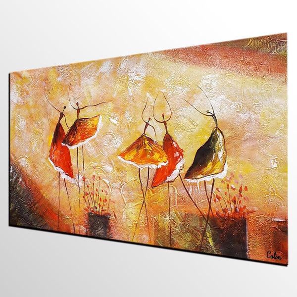 Modern Acrylic Painting, Ballet Dancer Painting, Bedroom Canvas Painting, Original Painting, Abtract Painting for Sale-LargePaintingArt.com