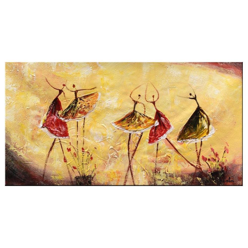 Ballet Dancer Abstract Painting, Contemporary Art, Art Painting, Abstract Art, Dining Room Wall Art-LargePaintingArt.com