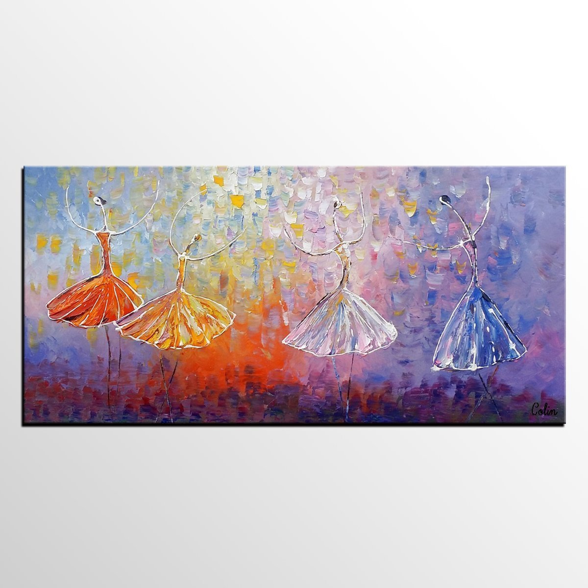 Painting on Sale, Ballet Dancer Art, Abstract Art Painting, Canvas Wall Art, Bedroom Wall Art, Canvas Art, Modern Art, Contemporary Art-LargePaintingArt.com
