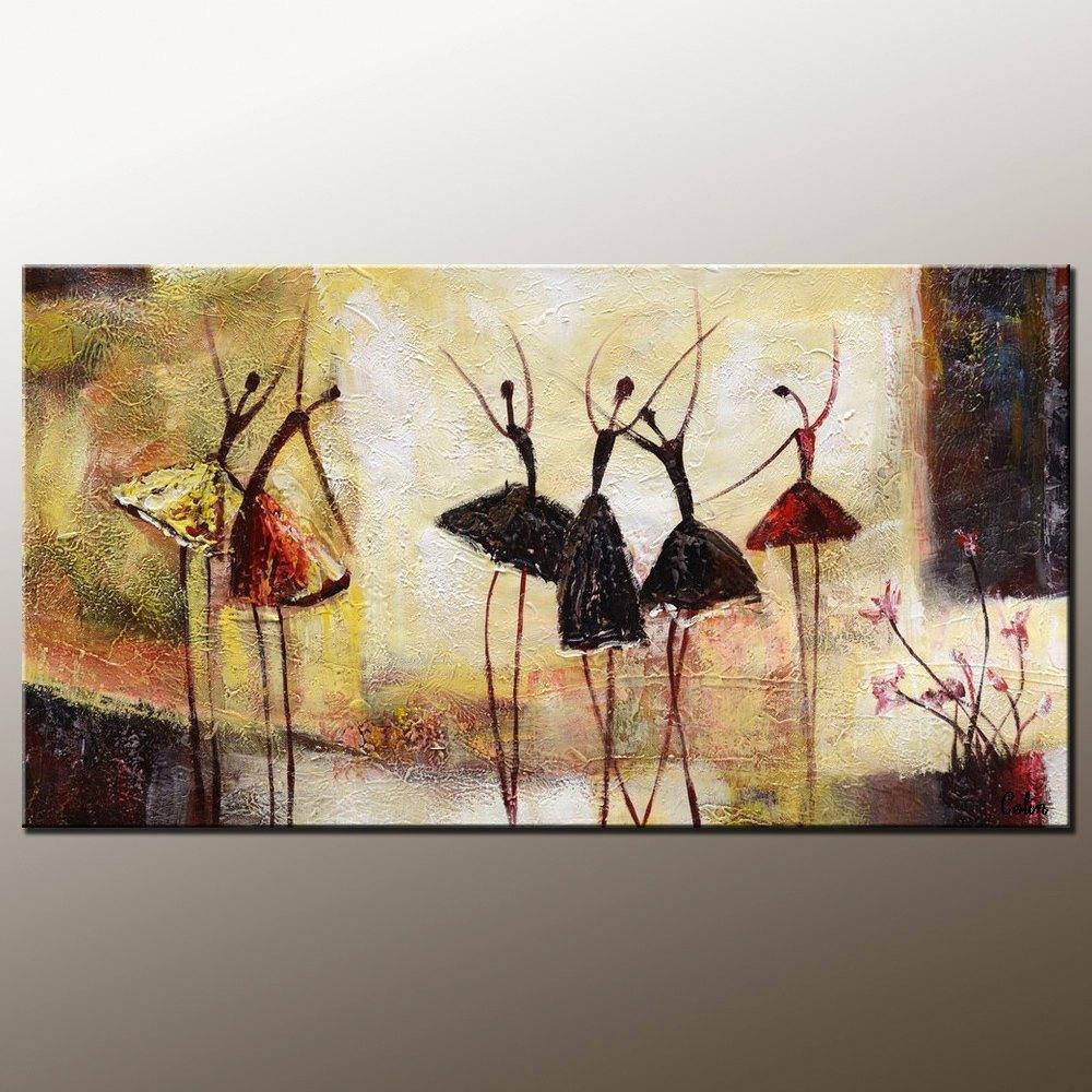 Abstract Art, Contemporary Wall Art, Modern Art, Ballet Dancer Painting, Art for Sale, 100% Hand Painted Art-LargePaintingArt.com