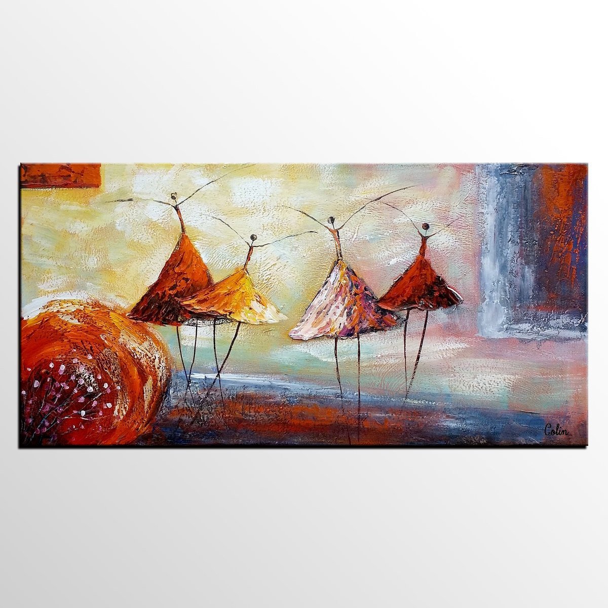 Modern Art Painting, Ballet Dancer Painting, Contemporary Wall Art, Abstract Art, Art for Sale-LargePaintingArt.com