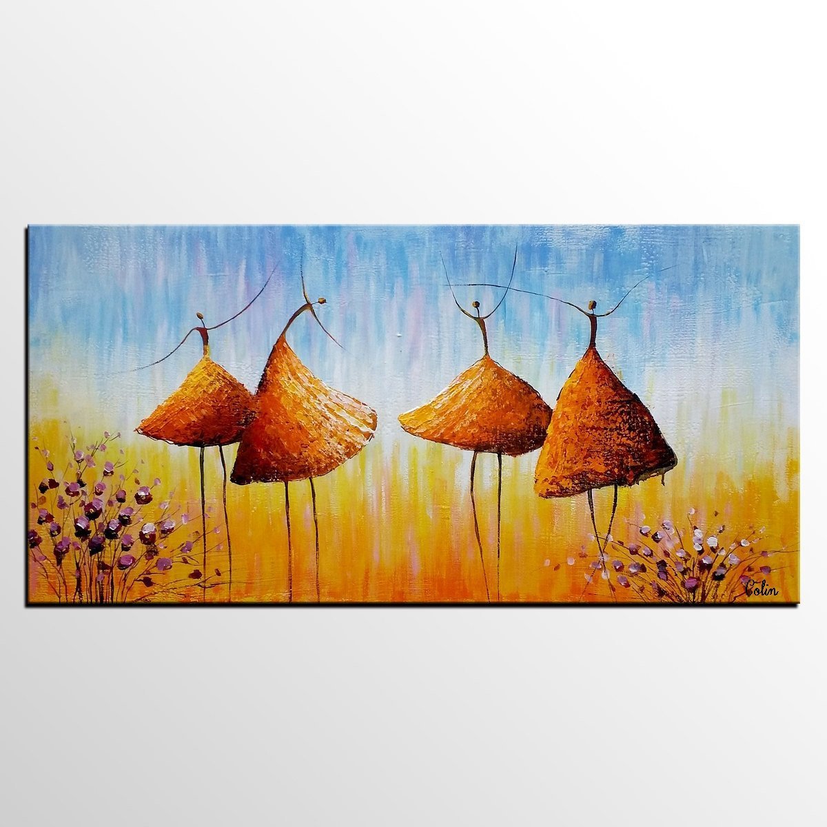 Modern Art, Ballet Dancer Painting, Abstract Art, Contemporary Artwork, Art for Sale, Abstract Painting-LargePaintingArt.com