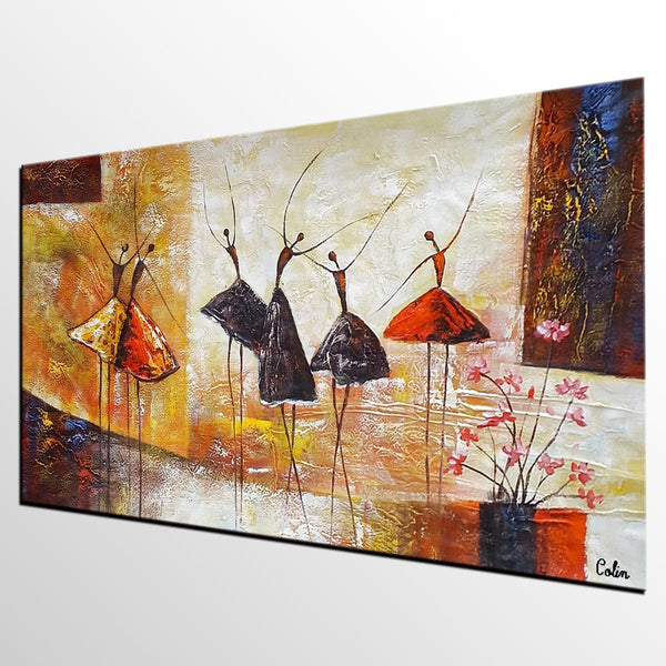 Simple Abstract Painting, Ballet Dancer Painting, Modern Abstract Art, Contemporary Painting, Canvas Wall Art Painting, Heavy Texture Art-LargePaintingArt.com
