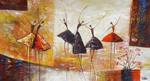 Simple Abstract Painting, Ballet Dancer Painting, Modern Abstract Art, Contemporary Painting, Canvas Wall Art Painting, Heavy Texture Art-LargePaintingArt.com