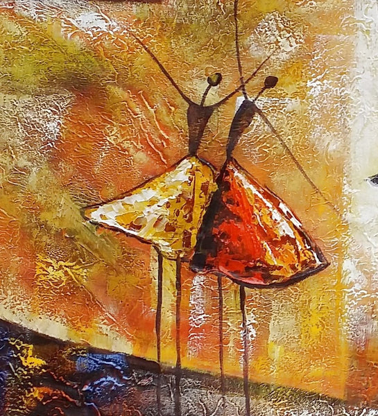 Simple Abstract Painting, Ballet Dancer Painting, Modern Abstract Art, Contemporary Painting, Canvas Wall Art Painting, Heavy Texture Art-LargePaintingArt.com