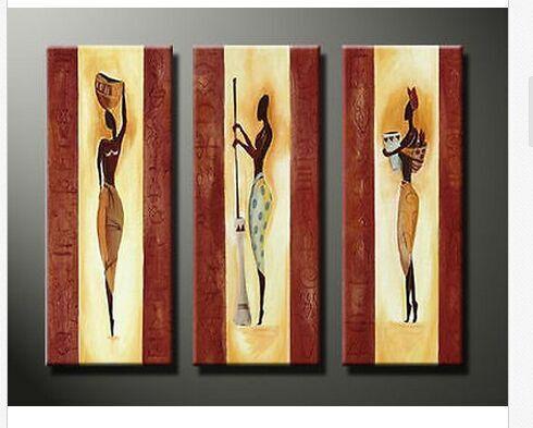 Living Room Abstract Painting, African Woman Painting, African Girl Art, Abstract Figure Art-LargePaintingArt.com