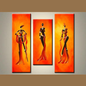 Dining Room Wall Art, African Woman Painting, African Girl Painting, Abstract Art Painting, Modern Art for Sale-LargePaintingArt.com