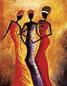 Canvas Painting, African Art, African Woman Painting, African Girl Painting, Modern Wall Art-LargePaintingArt.com