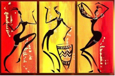 Bedroom Wall Art Paintings, African Woman Dancing Painting, African Girl Painting, Extra Large Painting on Canvas, Buy Paintings Online-LargePaintingArt.com