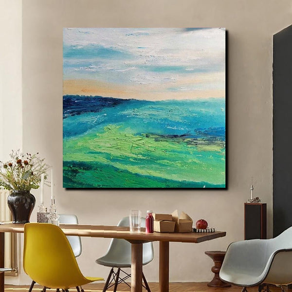 Landscape Acrylic Paintings, Abstract Landscape Painting, Modern Paintings for Living Room, Heavy Texture Painting, Large Painting Behind Sofa-LargePaintingArt.com