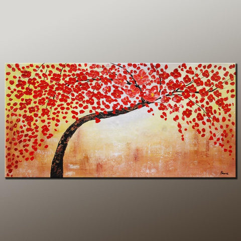 Acrylic Painting, Heavy Texture Painting, Floral Art, Flower Painting, Canvas Wall Art, Bedroom Wall Art, Canvas Art, Modern Art, Contemporary Art-LargePaintingArt.com