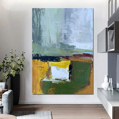 Wall Art Paintings for Living Room, Simple Green Modern Art, Simple Abstract Painting, Large Canvas Paintings for Bedroom, Buy Paintings Online-LargePaintingArt.com
