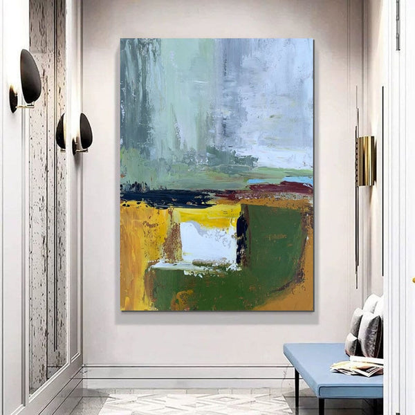 Wall Art Paintings for Living Room, Simple Green Modern Art, Simple Abstract Painting, Large Canvas Paintings for Bedroom, Buy Paintings Online-LargePaintingArt.com