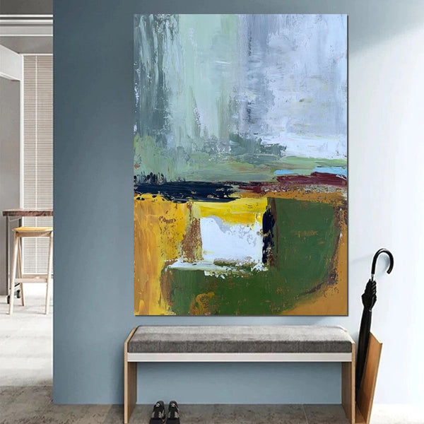 Wall Art Paintings for Living Room, Simple Green Modern Art, Simple Abstract Painting, Large Canvas Paintings for Bedroom, Buy Paintings Online-LargePaintingArt.com