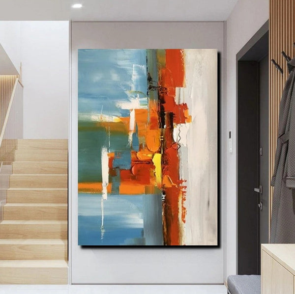 Abstract Paintings Behind Sofa, Heavy Texture Paintings for Living Room, Contemporary Modern Art, Buy Large Paintings Online-LargePaintingArt.com