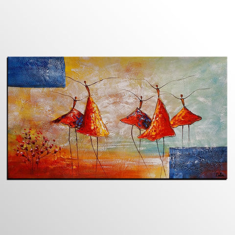 Wall Art Painting, Ballet Dancer Painting, Acrylic Painting for Sale, Simple Abstract Painting, Bedroom Canvas Painting-LargePaintingArt.com