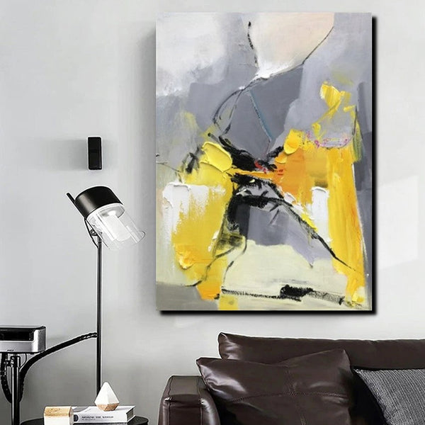 Abstract Paintings Behind Sofa, Acrylic Paintings for Bedroom, Palette Knife Canvas Art, Contemporary Canvas Wall Art, Buy Paintings Online-LargePaintingArt.com