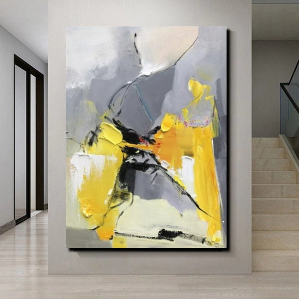 Abstract Paintings Behind Sofa, Acrylic Paintings for Bedroom, Palette Knife Canvas Art, Contemporary Canvas Wall Art, Buy Paintings Online-LargePaintingArt.com