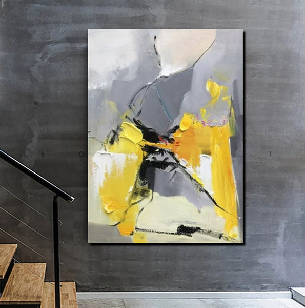Abstract Paintings Behind Sofa, Acrylic Paintings for Bedroom, Palette Knife Canvas Art, Contemporary Canvas Wall Art, Buy Paintings Online-LargePaintingArt.com