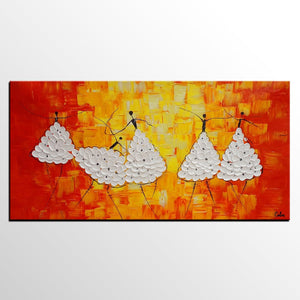 Simple Modern Art, Living Room Canvas Painting, Ballet Dancer Painting, Acrylic Painting on Canvas, Abstract Painting for Sale-LargePaintingArt.com
