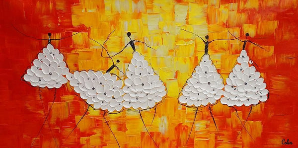 Simple Modern Art, Living Room Canvas Painting, Ballet Dancer Painting, Acrylic Painting on Canvas, Abstract Painting for Sale-LargePaintingArt.com