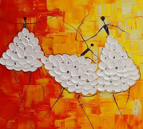 Simple Modern Art, Living Room Canvas Painting, Ballet Dancer Painting, Acrylic Painting on Canvas, Abstract Painting for Sale-LargePaintingArt.com
