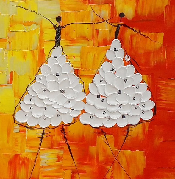 Simple Modern Art, Living Room Canvas Painting, Ballet Dancer Painting, Acrylic Painting on Canvas, Abstract Painting for Sale-LargePaintingArt.com