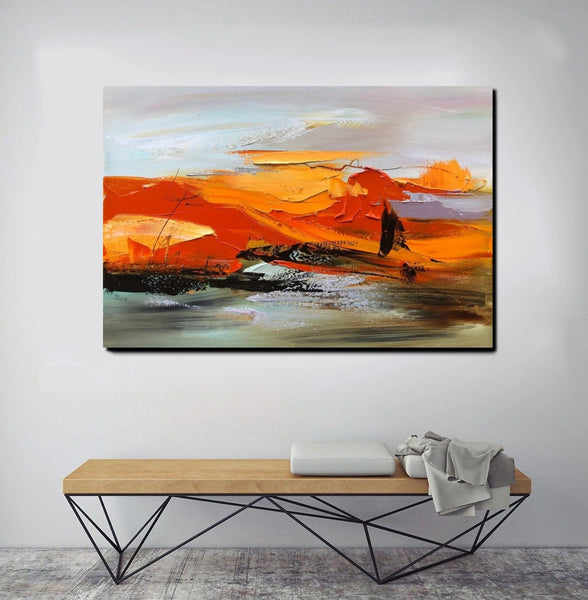 Acrylic Paintings on Canvas, Large Paintings Behind Sofa, Large Painting for Living Room, Heavy Texture Painting, Buy Paintings Online-LargePaintingArt.com