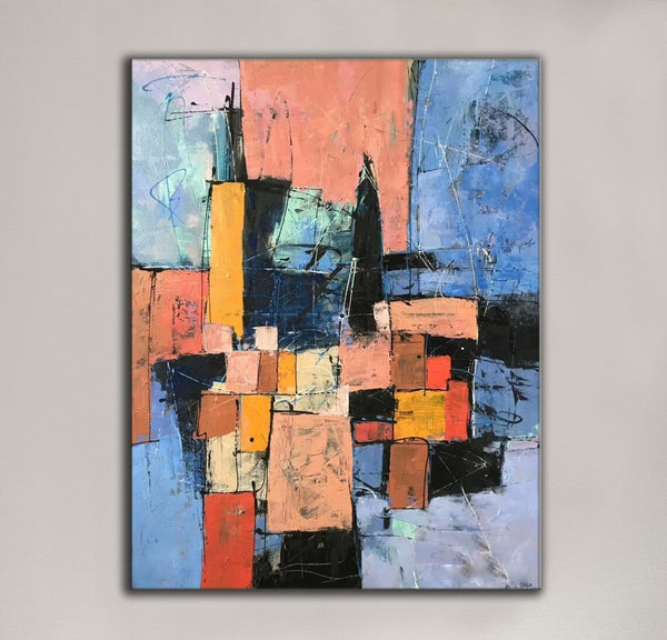 Simple Wall Art Ideas, Modern Abstract Painting, Contemporary Abstract Paintings for Living Room, Buy Art Online, Large Acrylic Canvas Paintings-LargePaintingArt.com
