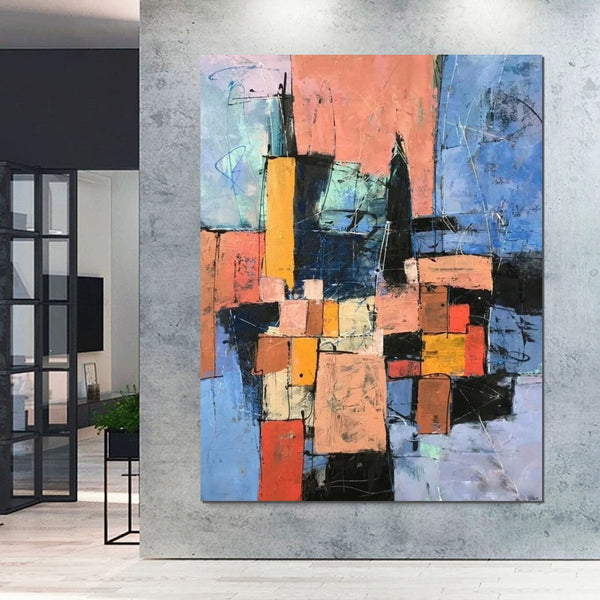 Simple Wall Art Ideas, Modern Abstract Painting, Contemporary Abstract Paintings for Living Room, Buy Art Online, Large Acrylic Canvas Paintings-LargePaintingArt.com