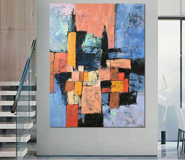 Simple Wall Art Ideas, Modern Abstract Painting, Contemporary Abstract Paintings for Living Room, Buy Art Online, Large Acrylic Canvas Paintings-LargePaintingArt.com