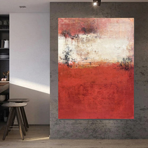 Canvas Painting for Living Room, Huge Contemporary Abstract Artwork, Red Abstract Painting Ideas for Interior Design, Modern Wall Art Painting-LargePaintingArt.com