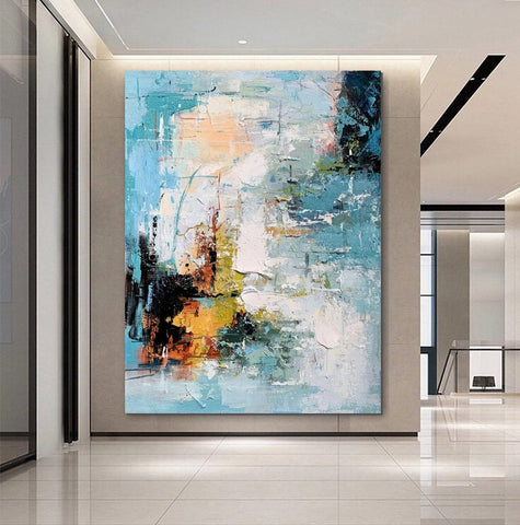 Extra Large Acrylic Painting, Modern Contemporary Abstract Artwork, Simple Modern Art, Living Room Wall Art Painting, Palette Knife Paintings-LargePaintingArt.com